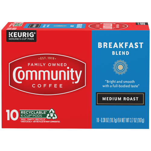 Community Coffee Breakfast Blend Medium Roast Single Serve Cups - 0.37 Ounce - 10 Count Image 1 of 3