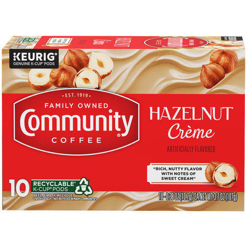 Community Coffee Hazelnut Creme Medium Roast Keurig K-Cup Pods - 0.38 Ounce