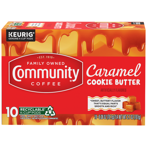 Community Coffee Caramel Cookie Butter Medium Roast Keurig K-Cup Pods - 0.38 Ounce