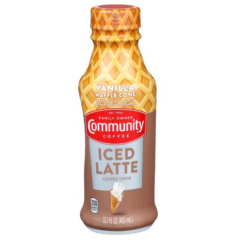 Community Coffee Vanilla Waffle Cone Iced Latte Drink - 13.7 Fluid Ounce