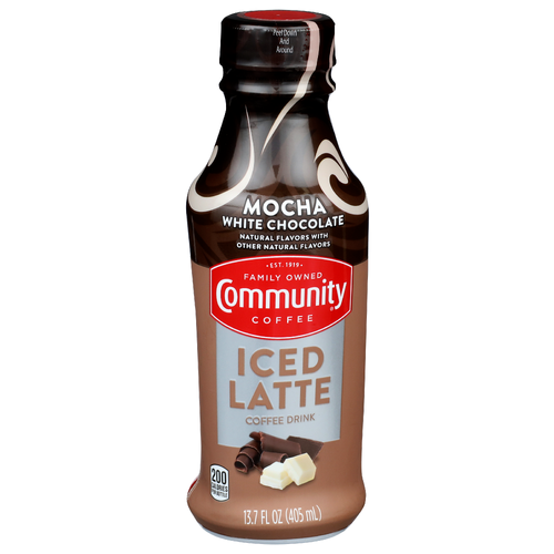 Community Coffee Mocha White Chocolate Iced Latte Drink - 13.7 Fluid Ounce