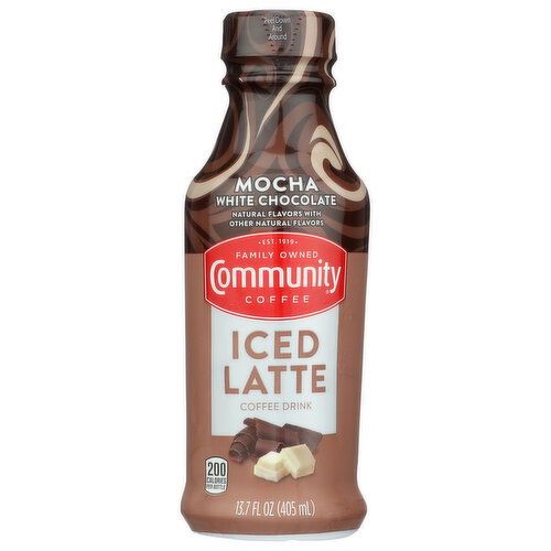 Community Coffee Mocha White Chocolate Iced Latte Rtd Bottle - 13.7 Fluid Ounce