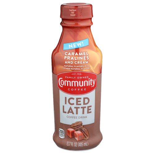 Community Coffee Caramel Pralines And Cream Iced Latte Drink - 13.7 Fluid Ounce