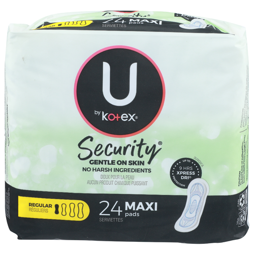 U By Kotex Security Regular Pads - 24 Count