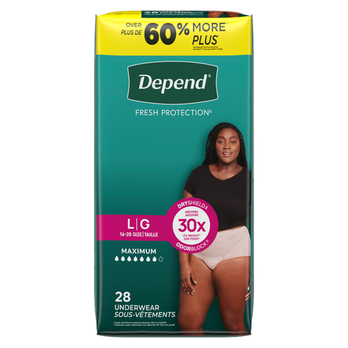 Depend Fresh Protection Maximum Absorbency Underwear For Women Size L (16-20) - 28 Count Image 1 of 2