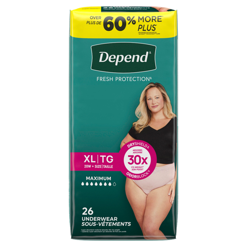 Depend Maximum Absorbency Underwear for Women Size XL - 26 Count Image 1 of 2