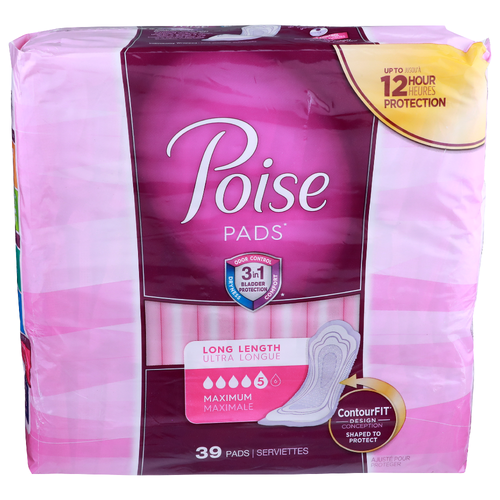 Poise Maximum Pads - 39 Count