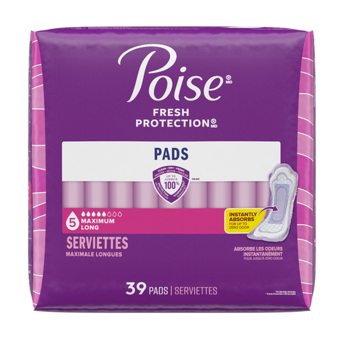 Poise Fresh Protection Maximum Absorbency Long Pads - 39 Count Image 1 of 2