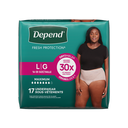 Depend Fresh Protection Maximum Absorbency Underwear For Women Size L (16-20) - 17 Count Image 1 of 2