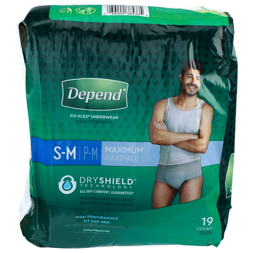 Depend S-M Maximum Fit-Flex Underwear - 19 Count