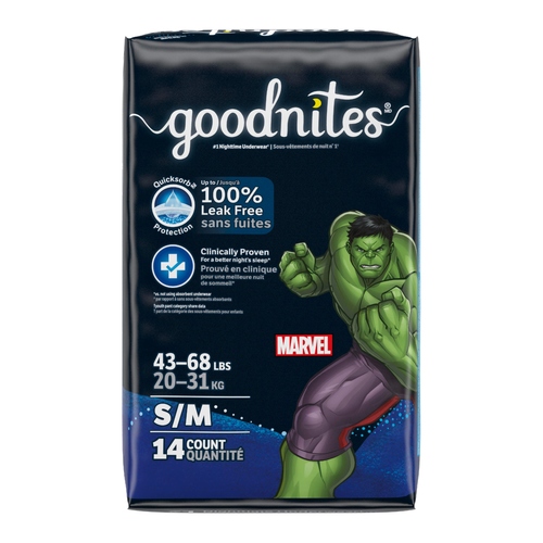 Goodnites Boy's Nighttime Underwear Size S/M - 14 Count Image 1 of 2