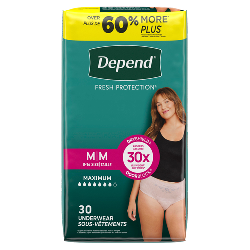 Depend Fresh Protection Maximum Absorbency Underwear For Women Size M (8-16) - 30 Count Image 1 of 2