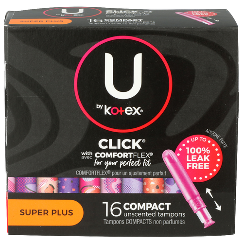 U By Kotex Super Plus Tampons - 16 Count