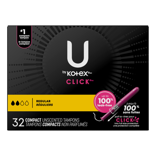 U by Kotex Click Compact Tampons Regular Absorbency Unscented - 32 Count Image 1 of 2