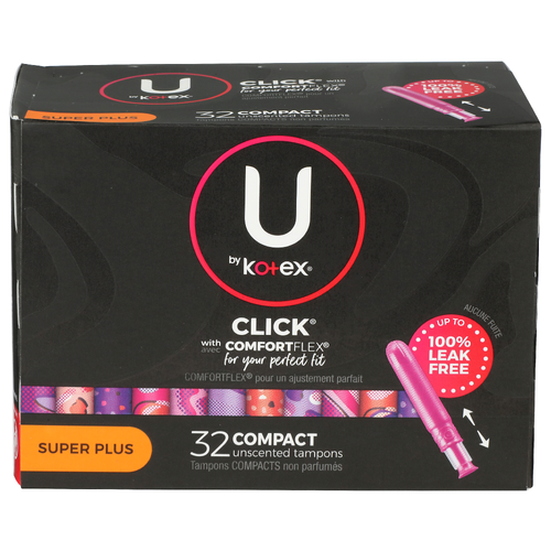 U By Kotex Super Plus Tampons - 32 Count
