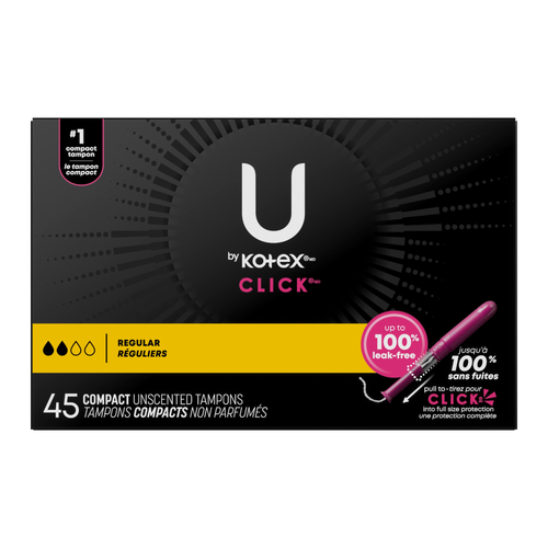 U by Kotex Click Compact Tampons Regular Absorbency Unscented - 45 Count Image 1 of 2