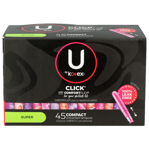 U By Kotex Super Tampons - 45 Count