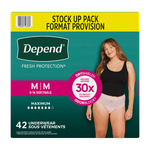 Depend Fresh Protection Maximum Absorbency Underwear For Women Size M (8-16) - 42 Count Image 1 of 2