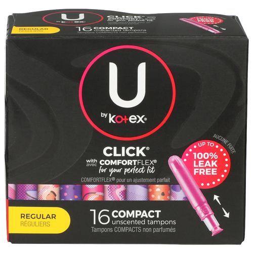 U By Kotex Regular Tampons - 16 Count