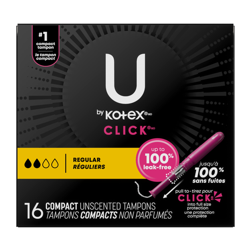 U by Kotex Click Regular Compact Unscented Tampons - 16 Count Image 1 of 2