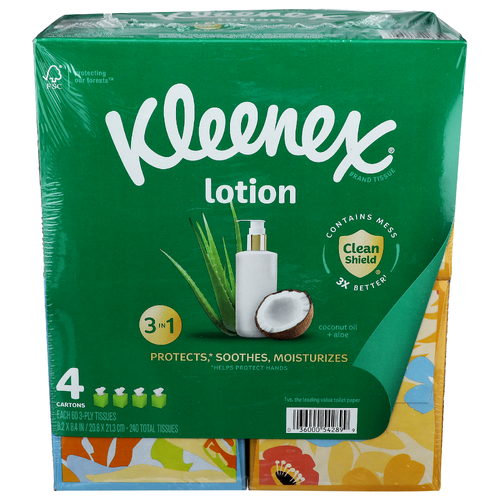 Kleenex Lotion Facial Tissues with Coconut Oil - 4 Count Image 1 of 3