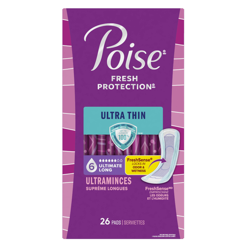 Poise Fresh Protection Ultimate Long Ultra Thin Pads - 26 Count Image 1 of 2