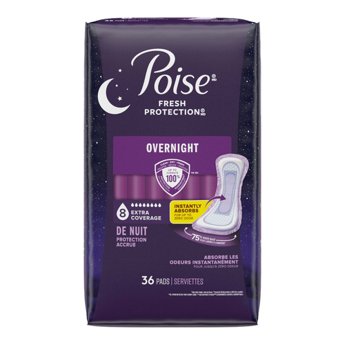 Poise Extra Coverage Pad Bulk Pack Long Length 36 - 0.48 Cubic foot Image 1 of 2