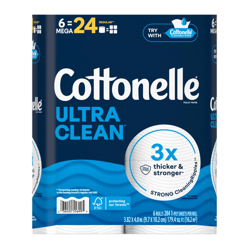 Cottonelle Ultra Clean Toilet Paper - 6 Count Image 1 of 2