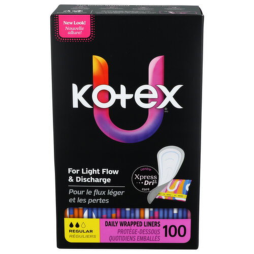 Kotex Regular Liners - 100 Count
