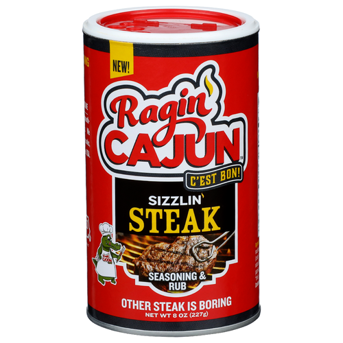 Ragin Cajun Sizzlin' Steak Seasoning & Rub - 8 Ounce