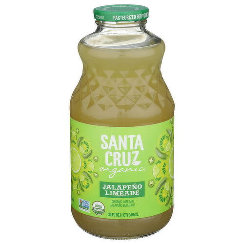 SANTA CRUZ ORGANIC Tart Cherry, Lemon Lemonade Shelf Stable Juice Jalapeno Limeade - 32 Fluid Ounce