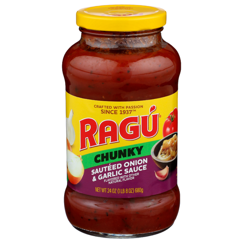 Ragu Chunky Sautéed Onion & Garlic Sauce - 24 Ounce