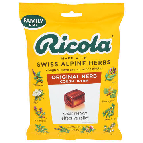 Ricola Original Herb Cough Dropsthroat Lozenges Family Bag - 45 Count