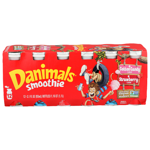 Danimals Cotton Candy Strawberry Smoothie - 0.258 Fluid Ounce - 12 Count