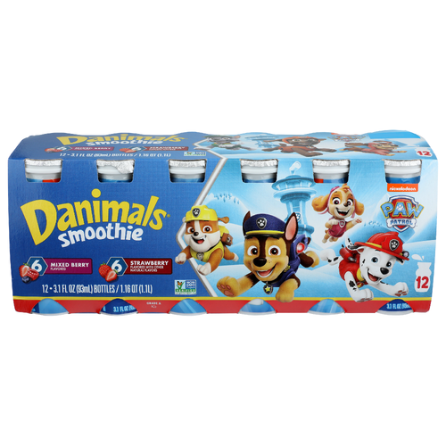 Danimals Smoothie Strawberry & Mixed Berry Dairy Drink - 0.097 Quart - 12 Count Image 1 of 4