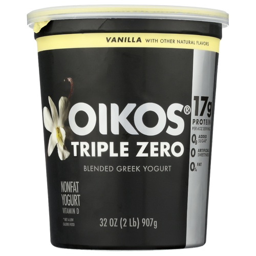 Dannon Oikos Vanilla Greek Yogurt Blended Triple Zero - 32 Ounce