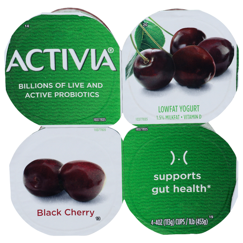 Activia Black Cherry Lowfat Yogurt - 4 Ounce - 4 Count