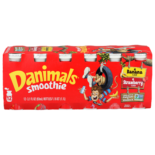 Danimals Banana Strawberry Smoothie - 0.258 Fluid Ounce - 12 Count