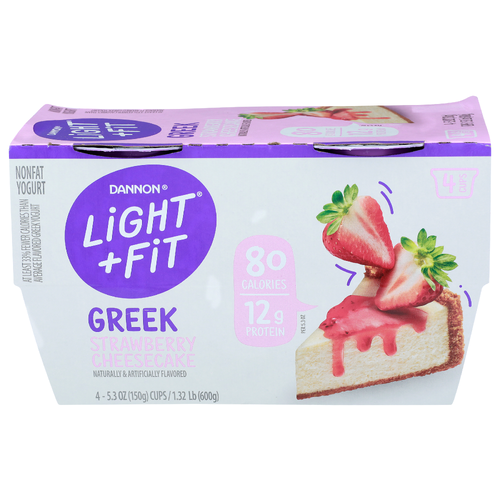 Dannon Strawberry Cheesecake Greek Nonfat Yogurt - 5.3 Ounce - 4 Count