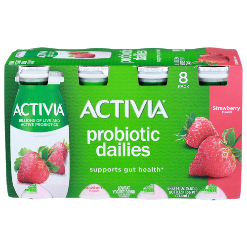 Activia Strawberry Flavor Lowfat Yogurt Drink - 0.388 Fluid Ounce - 8 Count