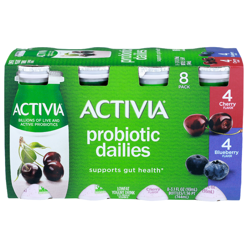 Activia Cherry & Blueberry Yogurt Drink - 0.388 Fluid Ounce - 8 Count