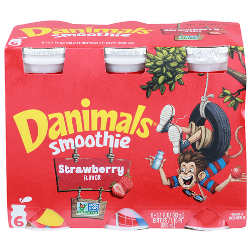 Danimals Strawberry Smoothie - 0.517 Fluid Ounce - 6 Count