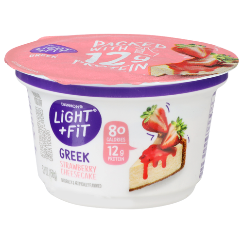 Dannon Light + Fit Strawberry Cheesecake Greek Yogurt - 5.3 Ounce