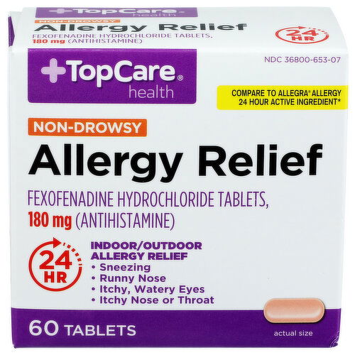 Top Care Health Non-Drowsy Allergy Relief Tablets - 60 Count