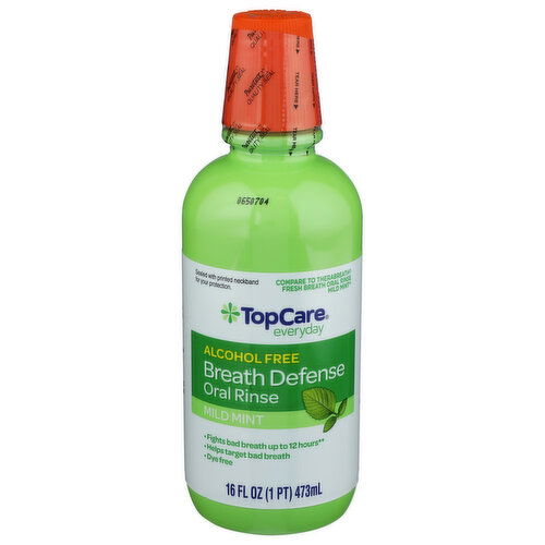 Top Care Everyday Mild Mint Breath Defense Oral Rinse - 16 Fluid Ounce