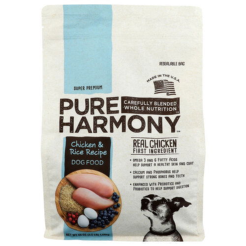 Pure Harmony Super Premium Chicken & Rice Recipe Dog Food - 56 Ounce