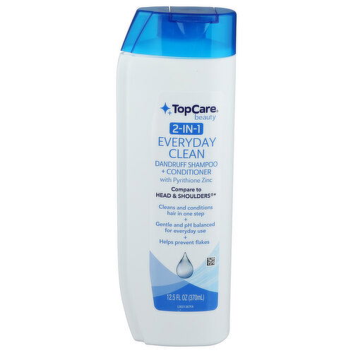 Top Care Beauty 2-In-1 Everyday Clean Dandruff Shampoo & Conditioner - 12.5 Fluid Ounce