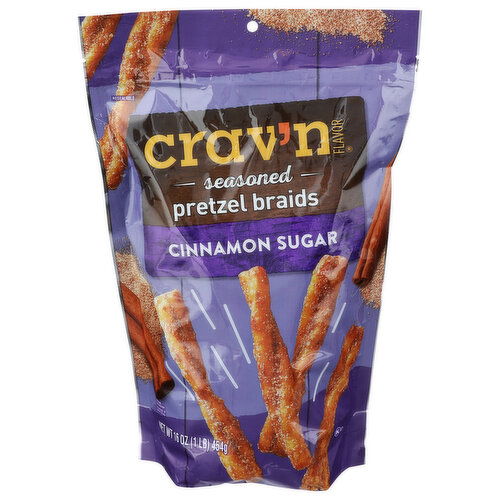Crav’n Flavor Cinnamon Sugar Seasoned Pretzel Braids - 16 Ounce Image 1 of 4