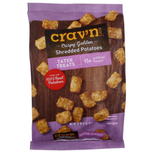 Crav'n Flavor Tater Treats Shredded Potatoes - 32 Ounce