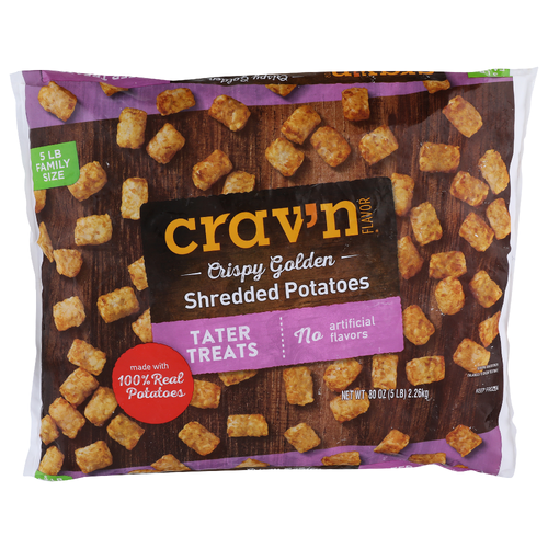 Crav'n Flavor Family Size Tater Treats Shredded Potatoes - 80 Ounce - 1 Count